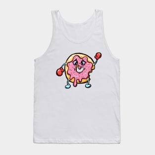 Worried Doughnut Donut with Pink Frosting Tank Top